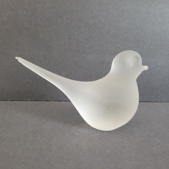 Frosted Glass Bird Figurine 5" Long Collectible Decoration Minimalist Art Piece - Picture 3 of 6